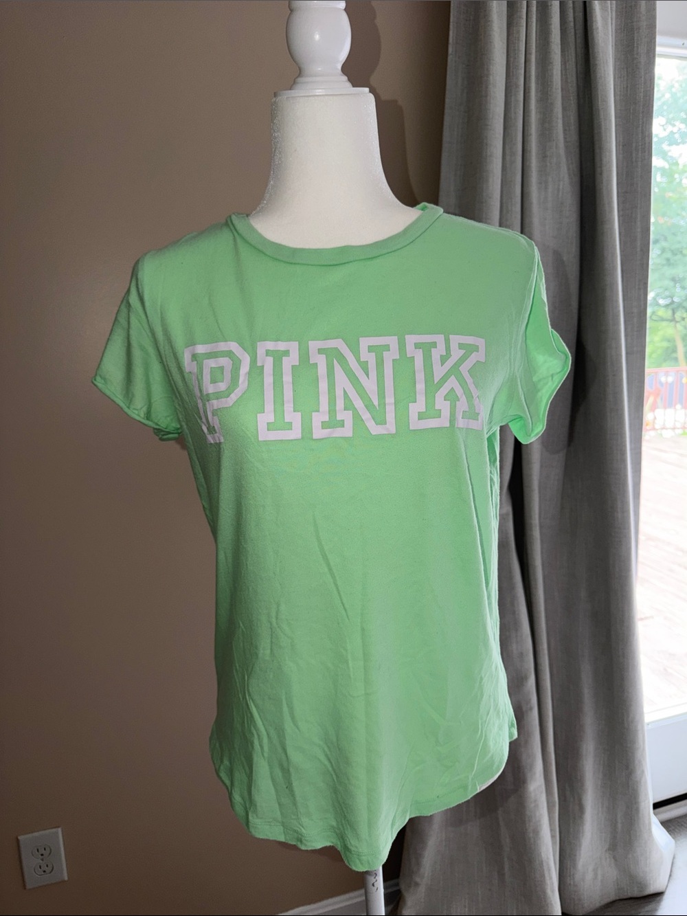 PINK Victoria's Secret Mint Green Logo Tee
